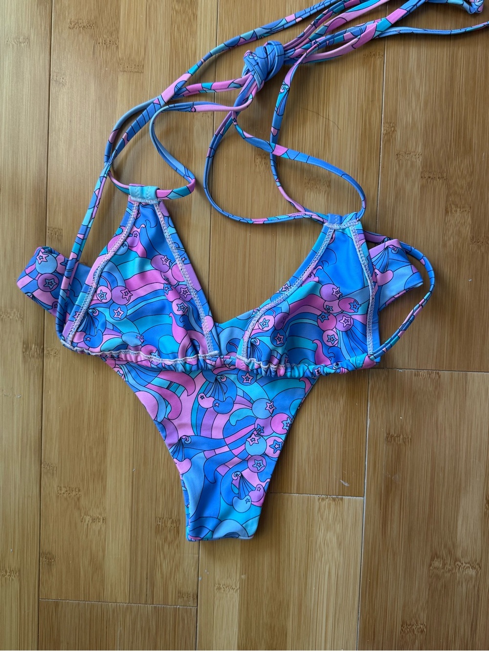 Kulani Kinis Orange Swirl, Red Floral & Blue Purple Retro Bikini Set - Picture 3 of 7